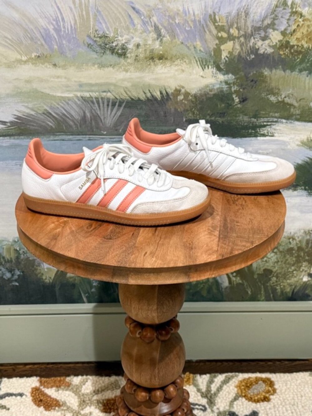 adias Samba OG White/Pink (Coral Pink) sneakers - Size 9 - Picture 2 of 5